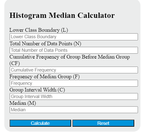 histogram median calculator