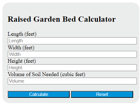 raised garden bed calculator