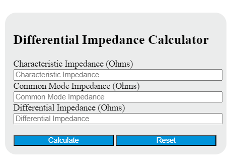 differential impedance calculator