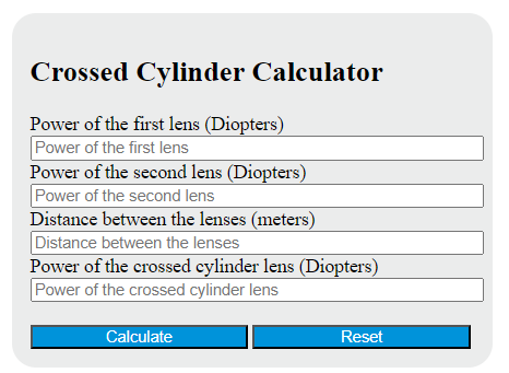 crossed cylinder calculator