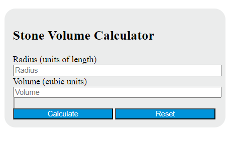 stone volume calculator