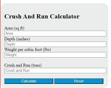 crush and run calculator