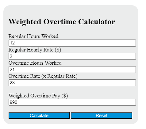 weighted overtime calculator