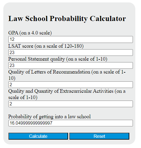 law school probability calculator