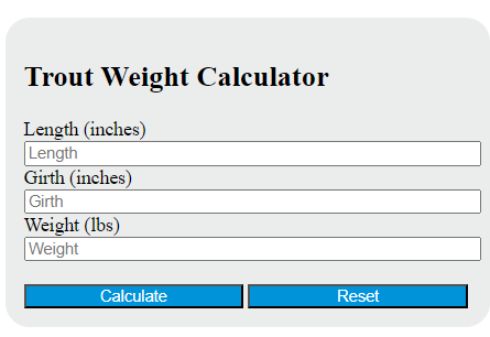 trout weight calculator