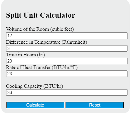 split unit calculator