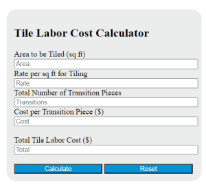 Tile Labor Cost Calculator - Calculator Academy