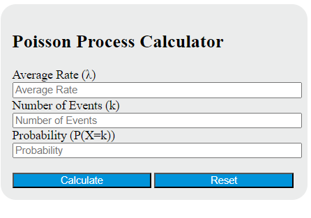 poisson process calculator