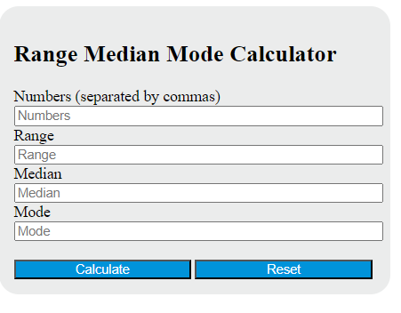 range median mode calculator
