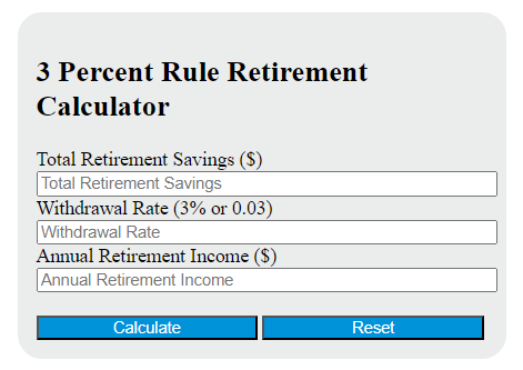 3 percent rule retirement calculator