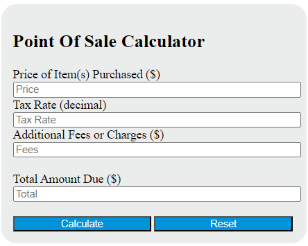 point of sale calculator