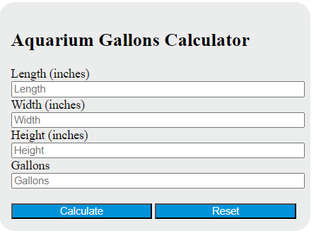 aquarium gallons calculator