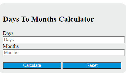 days to months calculator