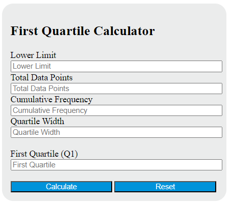 first quartile calculator