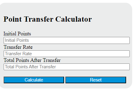 point transfer calculator