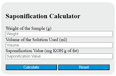 saponification calculator