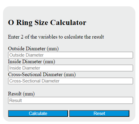 o ring size calculator