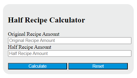 half recipe calculator