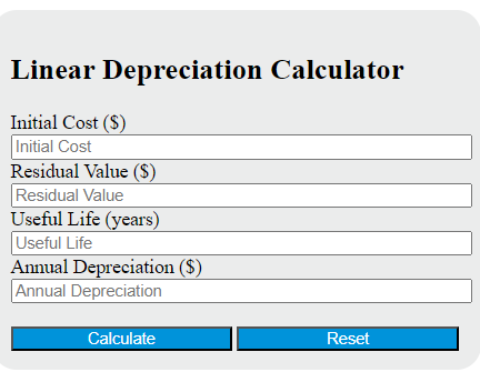 linear depreciation calculator