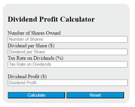 dividend profit calculator