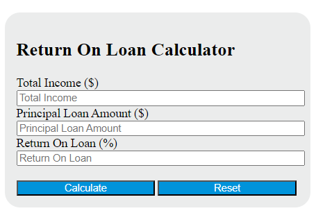 return on loan calculator