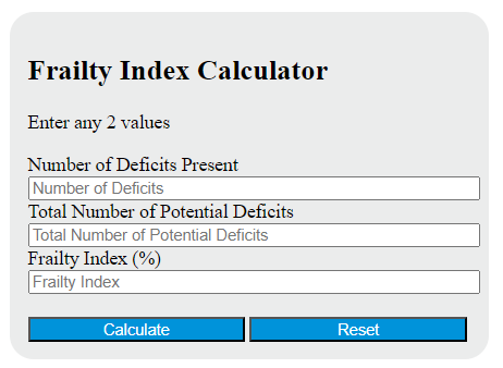 frailty index calculator