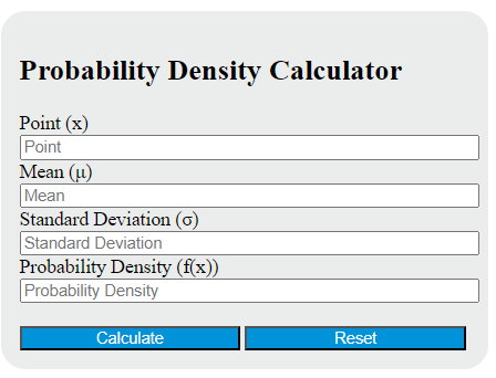probability density calculator