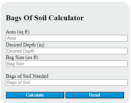 bags of soil calculator