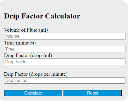 drip factor calculator