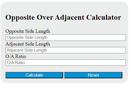 opposite over adjacent calculator