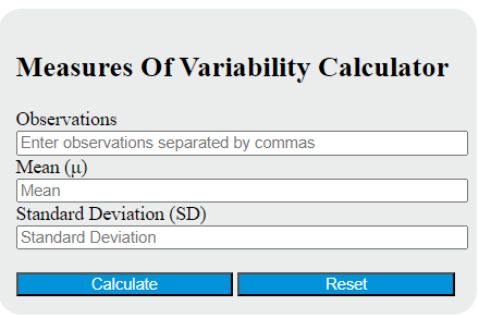 measures of variability calculator