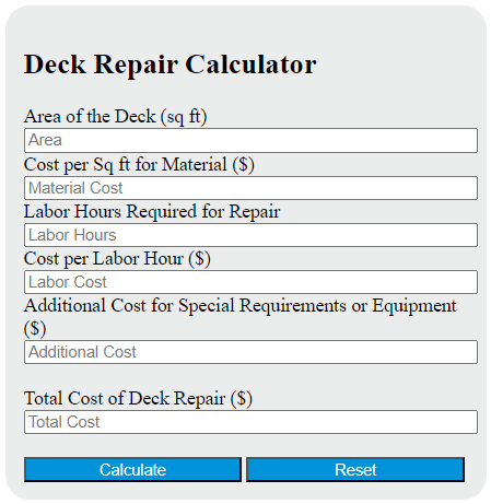 deck repair calculator