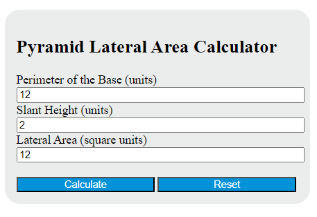 pyramid lateral area calculator
