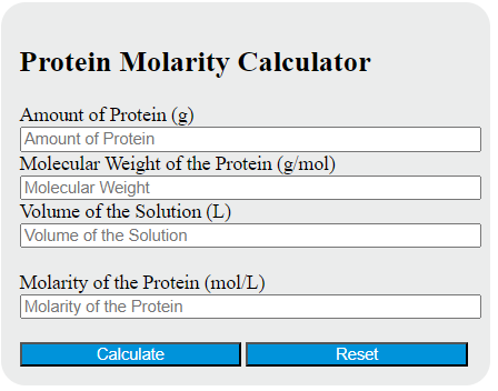 protein molarity calculator