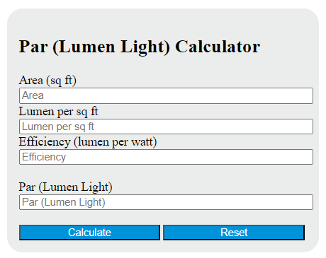 par (lumen light) calculator