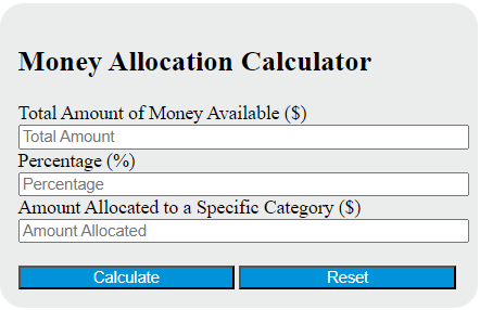 money allocation calculator