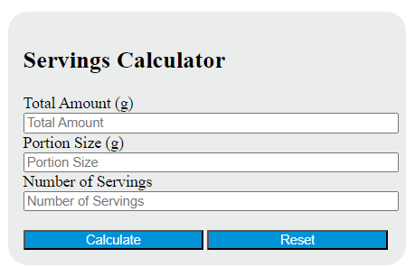 servings calculator