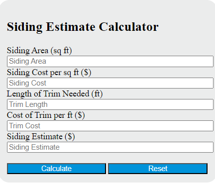 siding estimate calculator