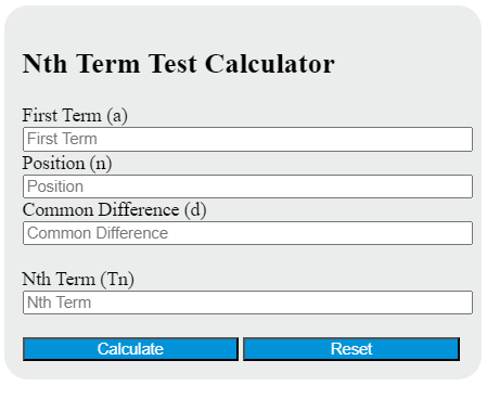 nth term test calculator