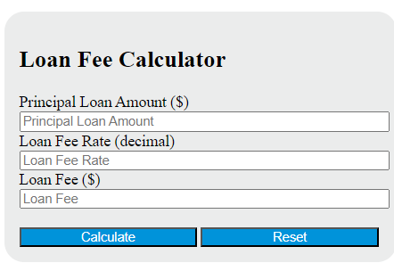 loan fee calculator