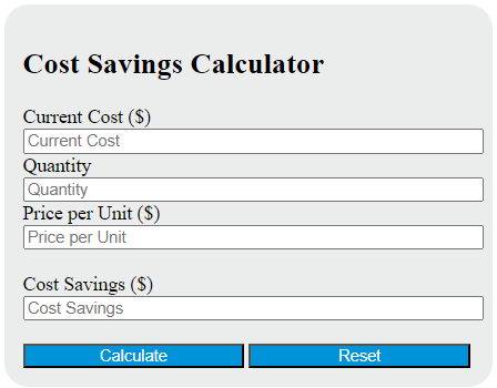 cost savings calculator