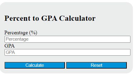 percent to gpa calculator