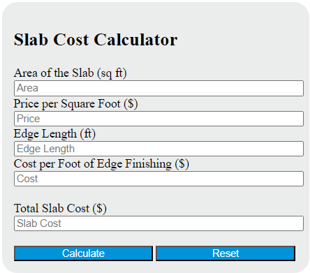 slab cost calculator