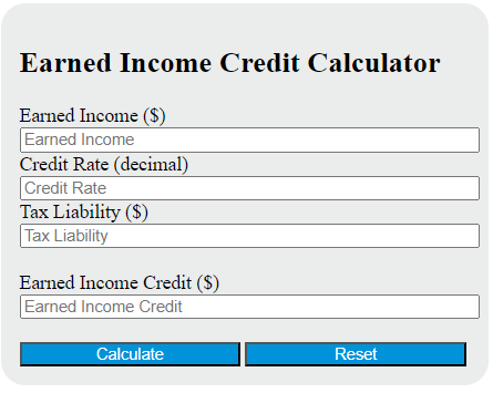 earned income credit calculator
