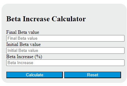 beta increase calculator