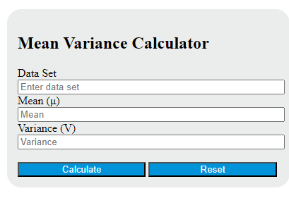 mean variance calculator