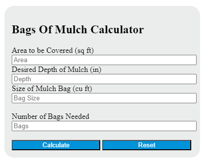 bags of mulch calculator