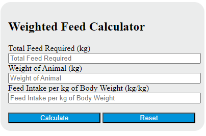 weighted feed calculator