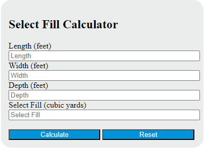 select fill calculator