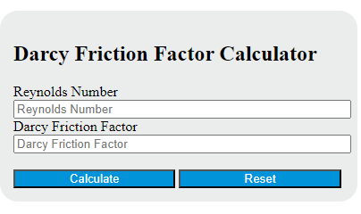darcy friction factor calculator